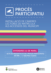 Procés participatiu: instal·lació de càmeres lectores de matrícula